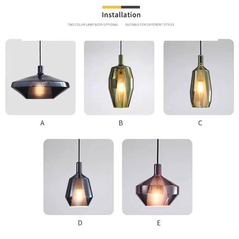 Moderne minimalistische LED-Glaspendelleuchte für die Küche | Desfino