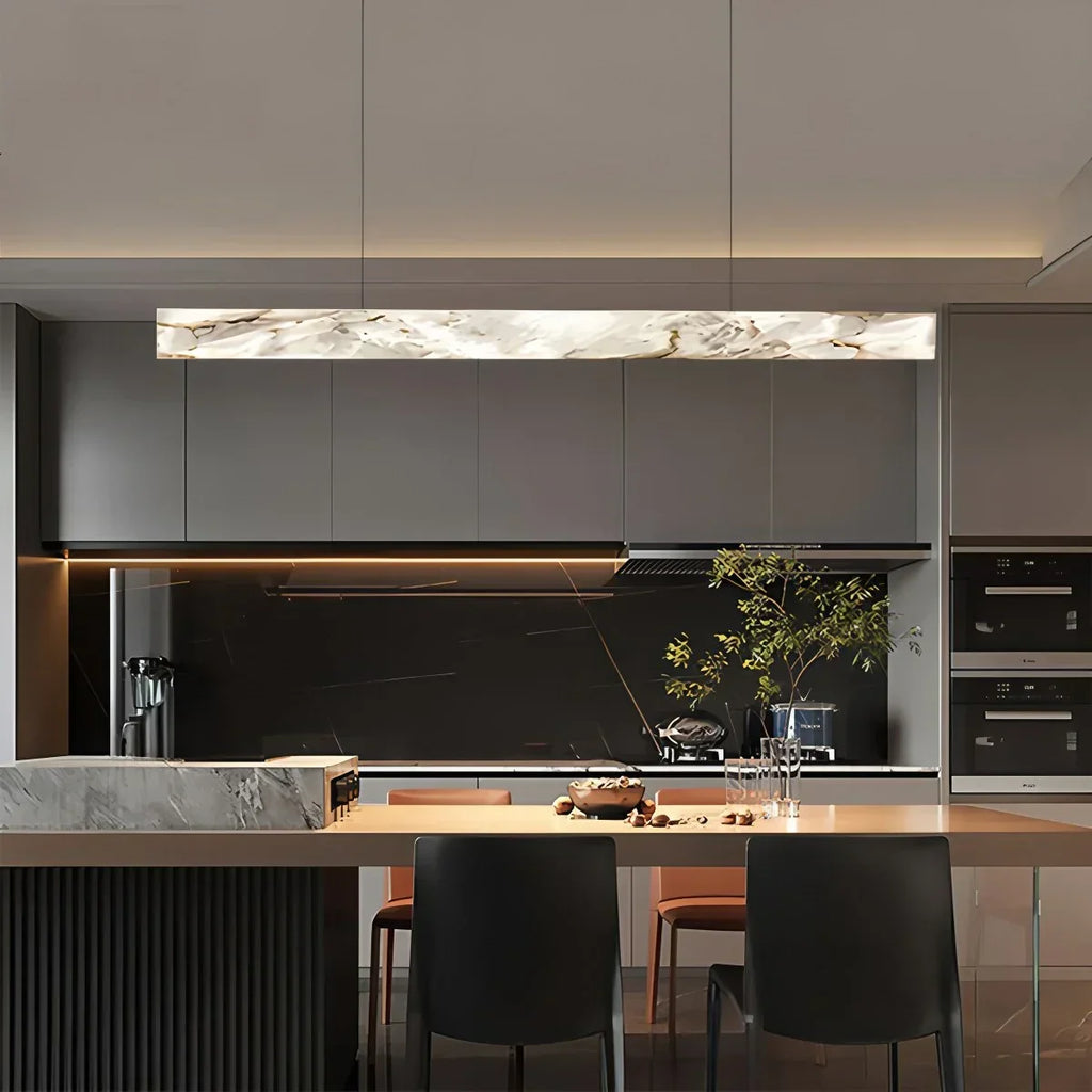 Minimalist Linear Spanish Alabaster Pendant Light | Desfino