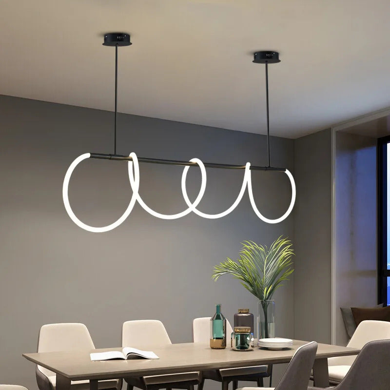Moderne LED-Pendelleuchte mit langem Kabel für das Esszimmer | Desfino