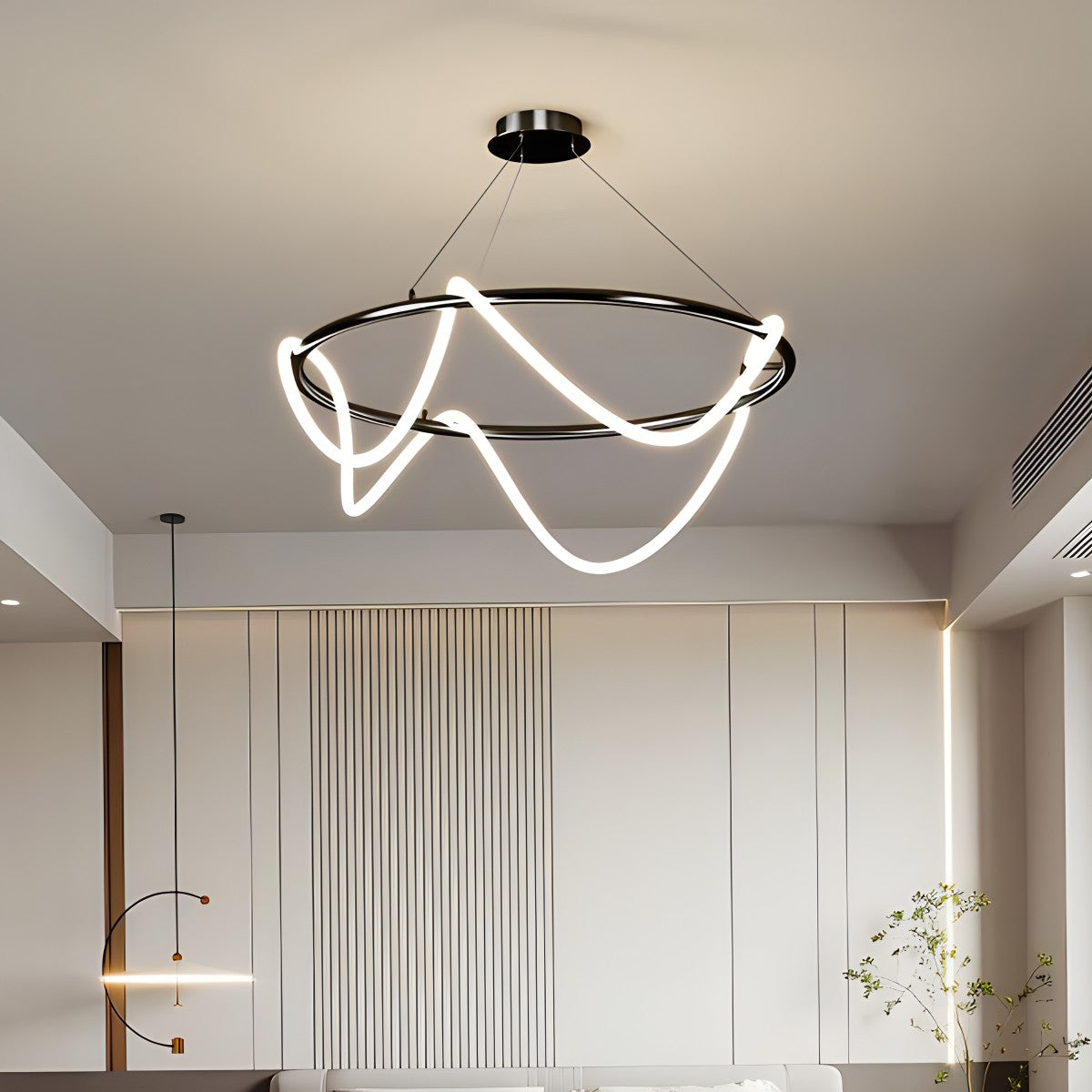 Moderne LED-Pendelleuchte mit langem Kabel für das Esszimmer | Desfino