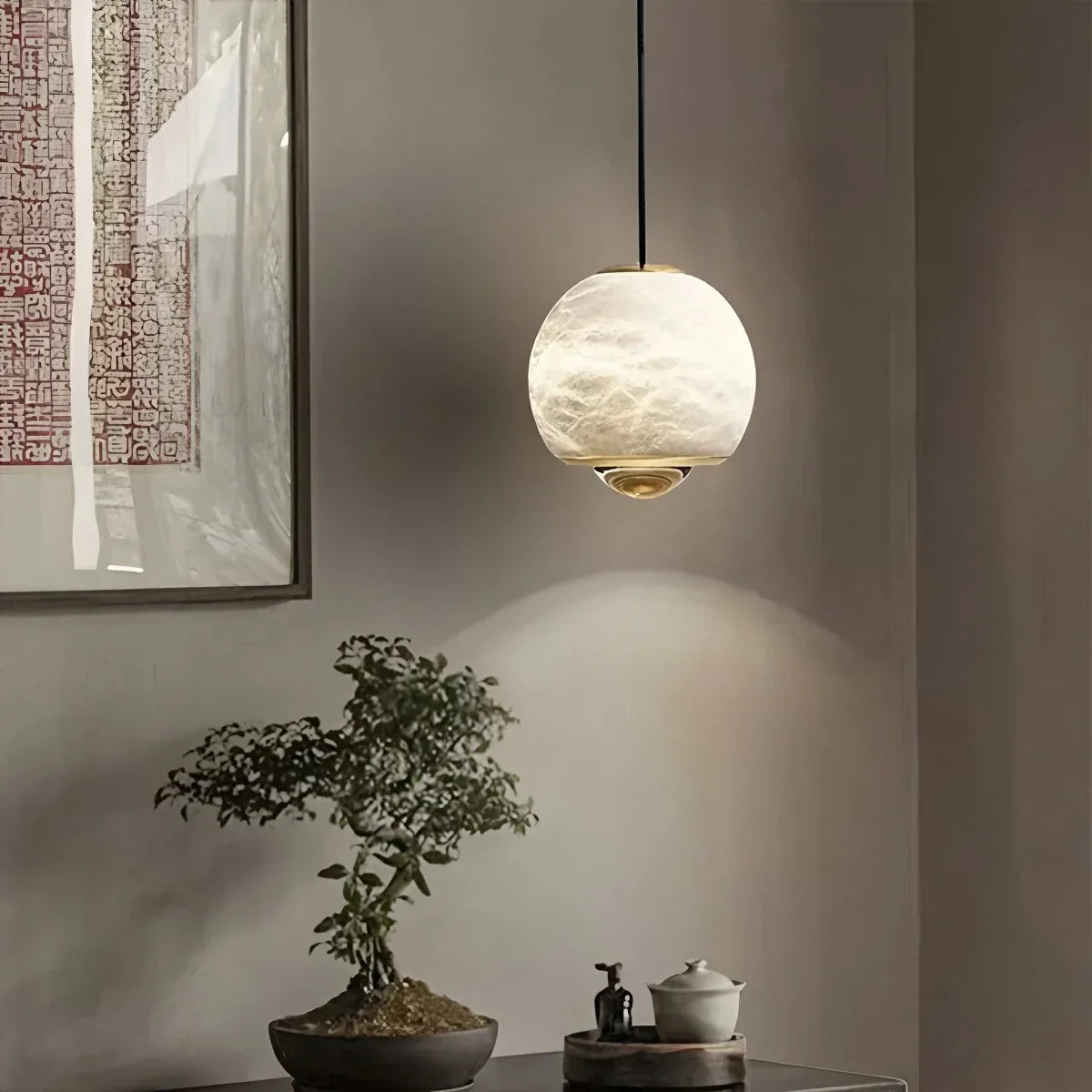 Modern Adjustable Spanish Alabaster Pendant Light | Desfino