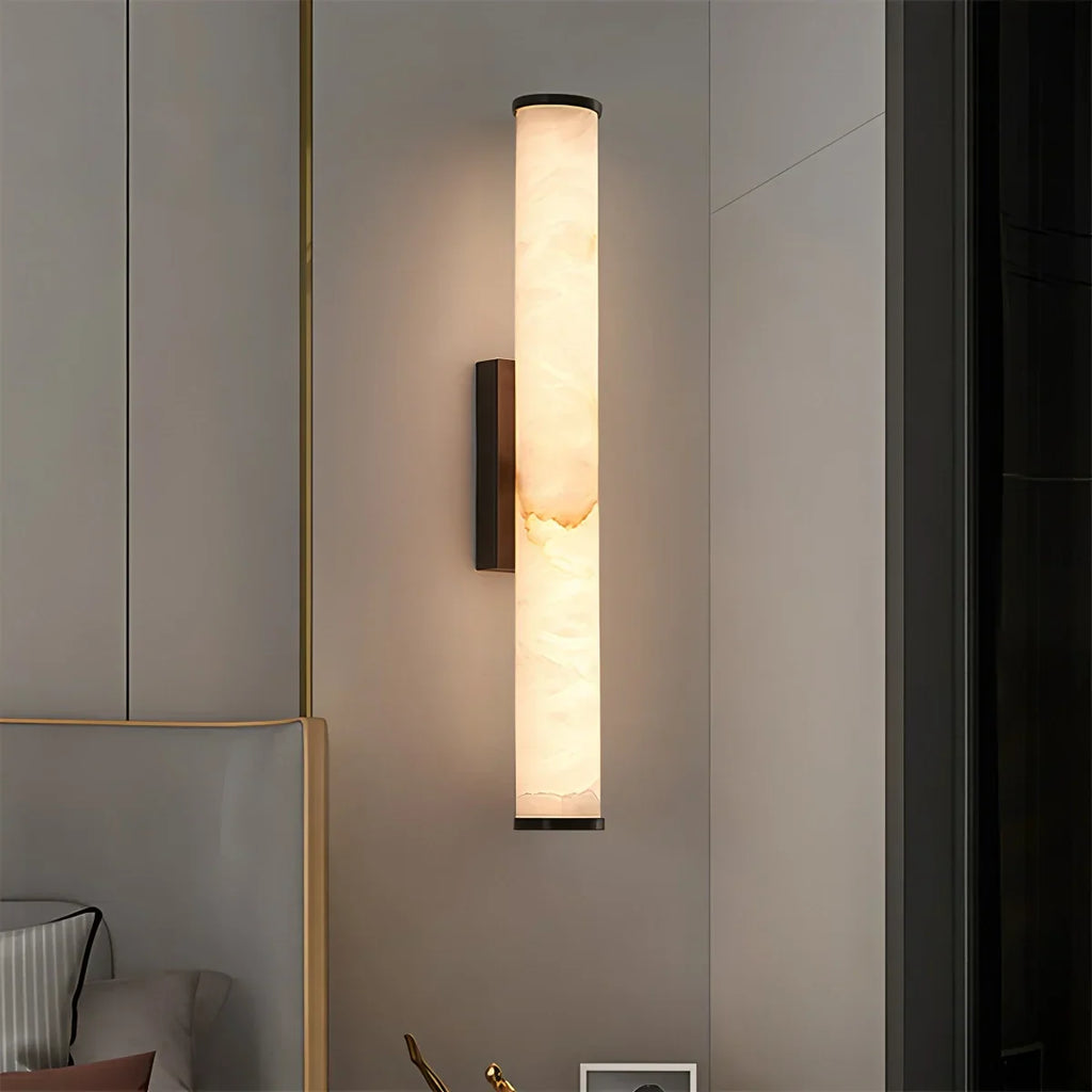 Modern Cylindrical Spanish Alabaster Wall Sconce | Desfino