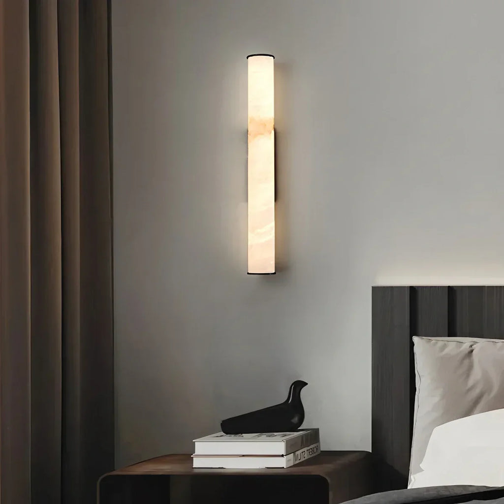 Modern Cylindrical Spanish Alabaster Wall Sconce | Desfino