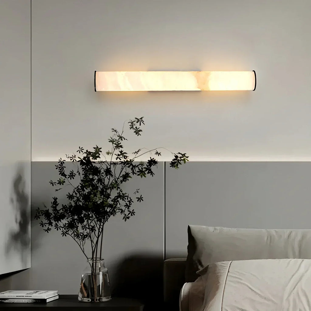 Modern Cylindrical Spanish Alabaster Wall Sconce | Desfino