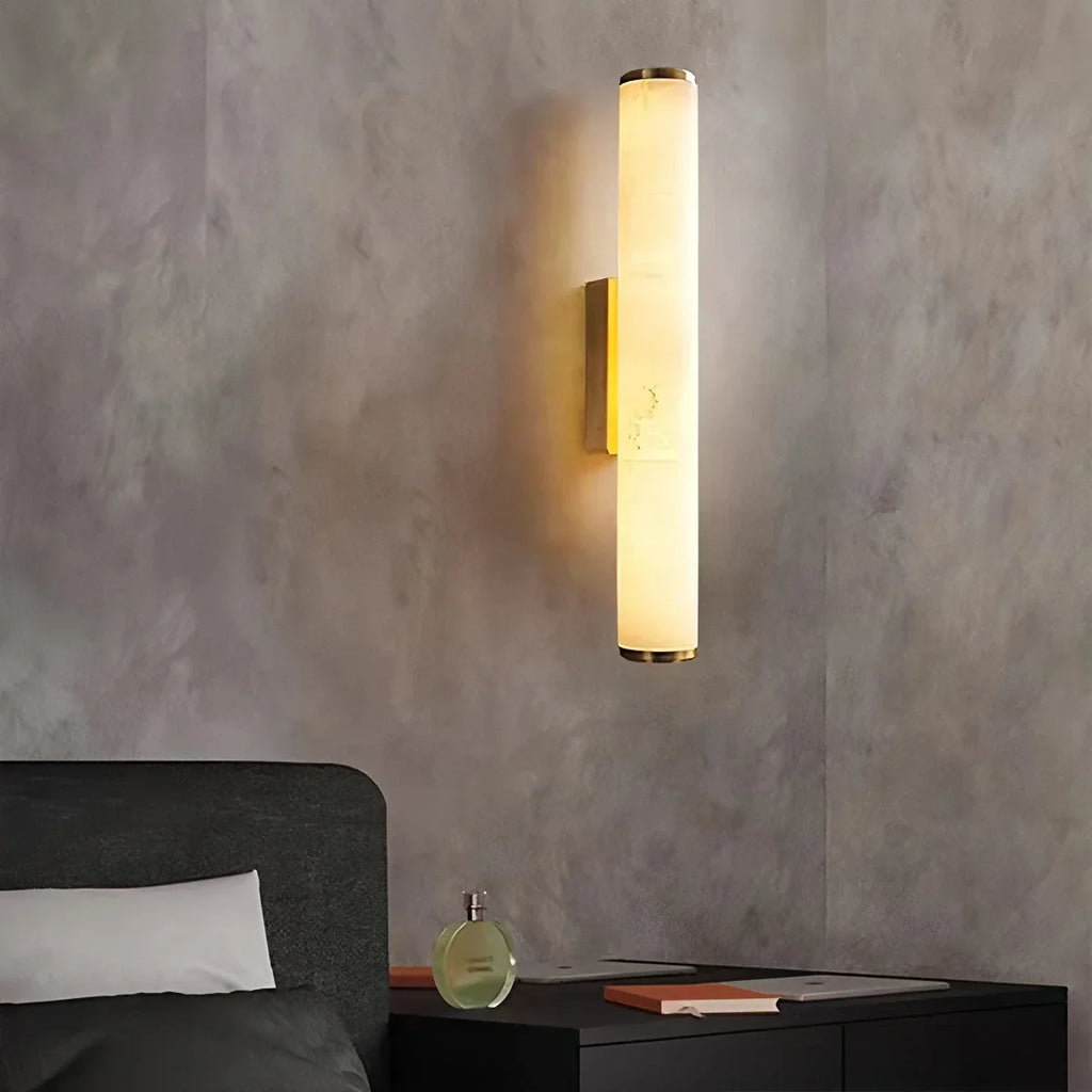 Modern Cylindrical Spanish Alabaster Wall Sconce | Desfino