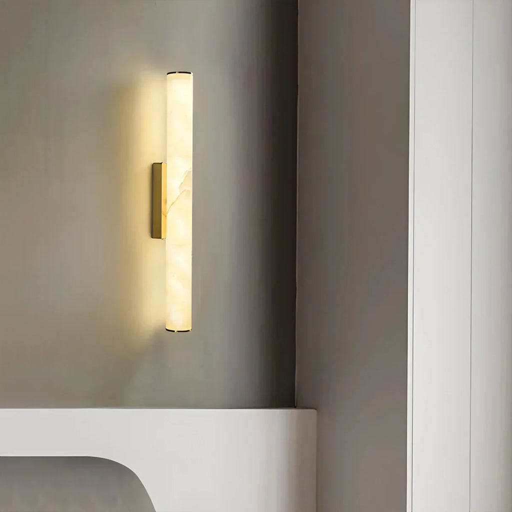 Modern Cylindrical Spanish Alabaster Wall Sconce | Desfino