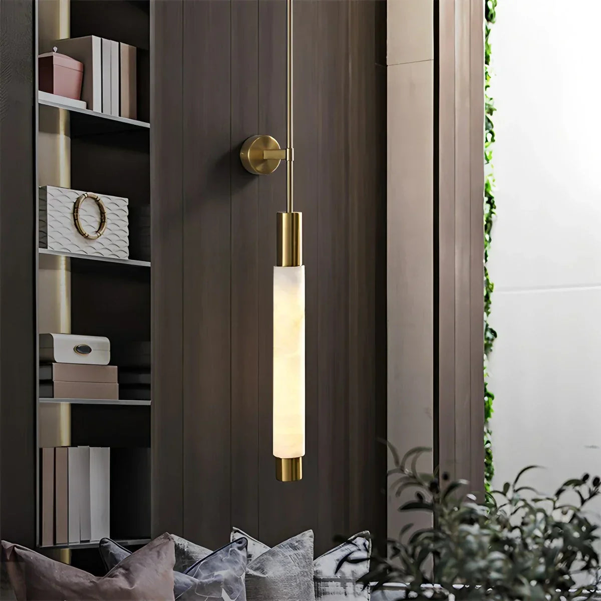 Moderne längliche Wandleuchte aus spanischem Alabaster | Desfino