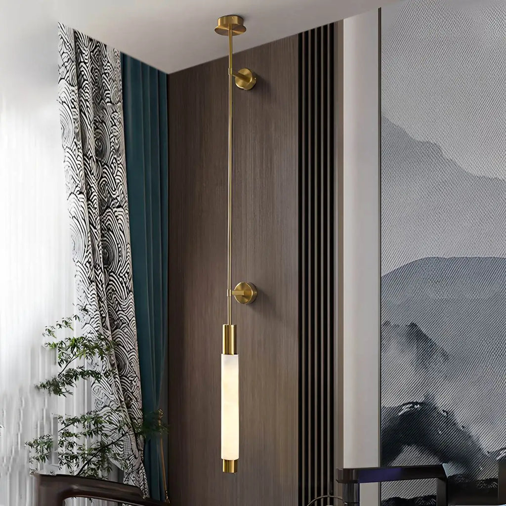 Moderne längliche Wandleuchte aus spanischem Alabaster | Desfino