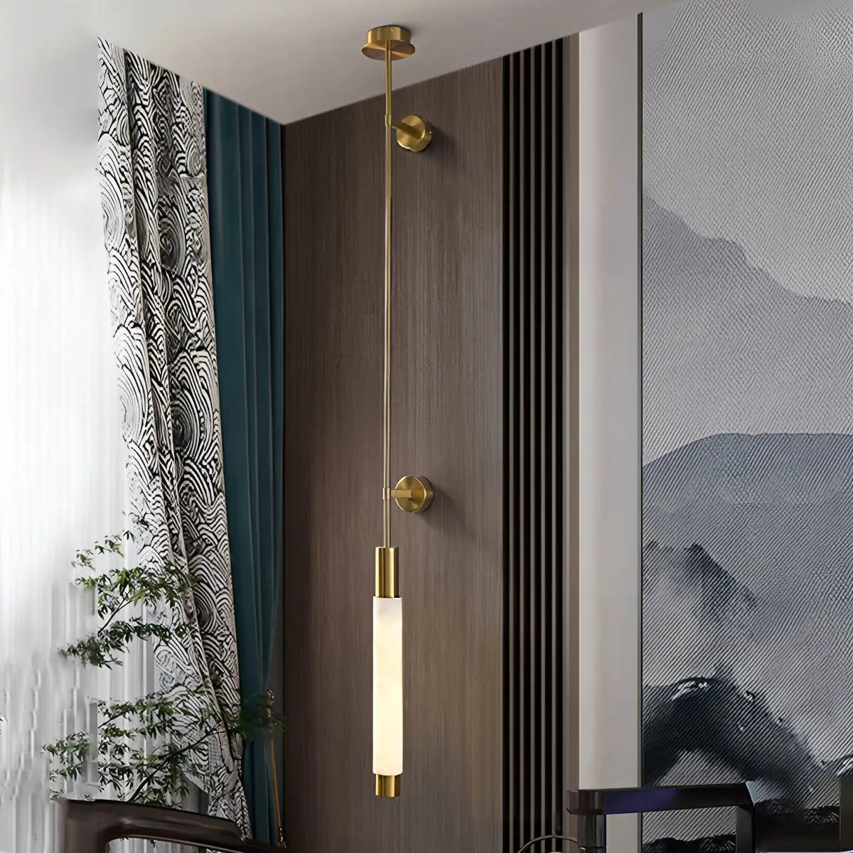 Moderne längliche Wandleuchte aus spanischem Alabaster | Desfino