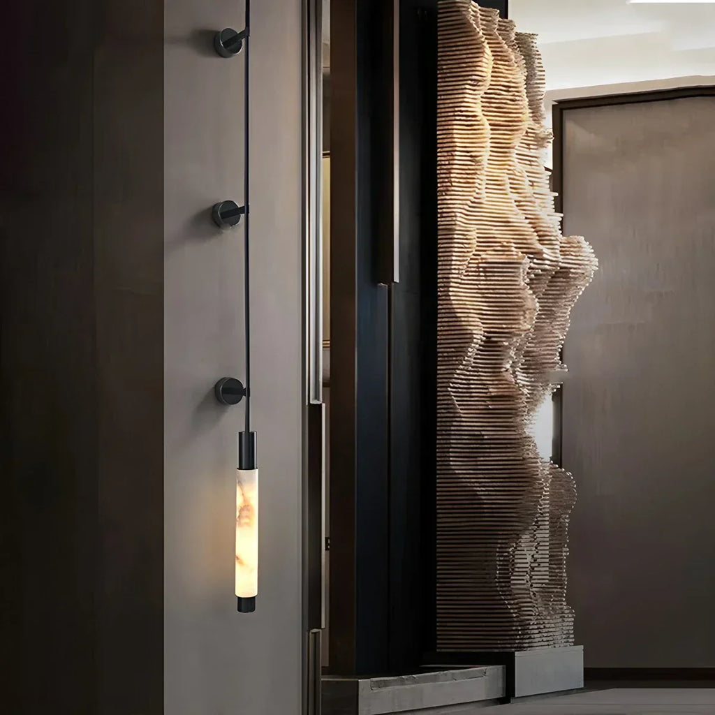 Moderne längliche Wandleuchte aus spanischem Alabaster | Desfino