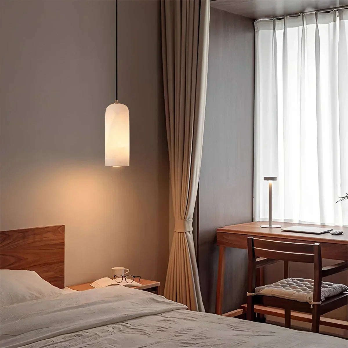 Modern All Copper Spanish Alabaster Pendant Light | Desfino