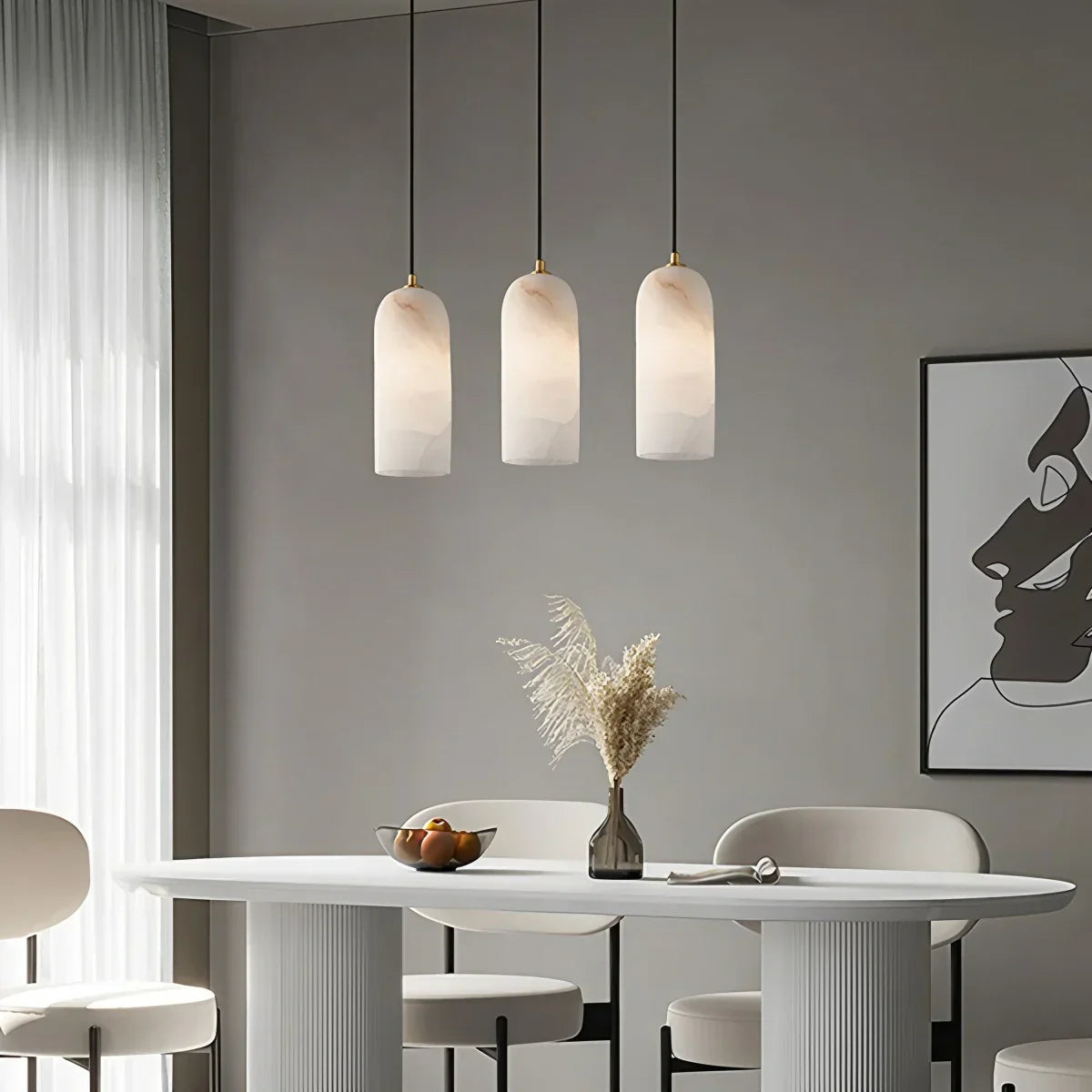 Modern All Copper Spanish Alabaster Pendant Light | Desfino