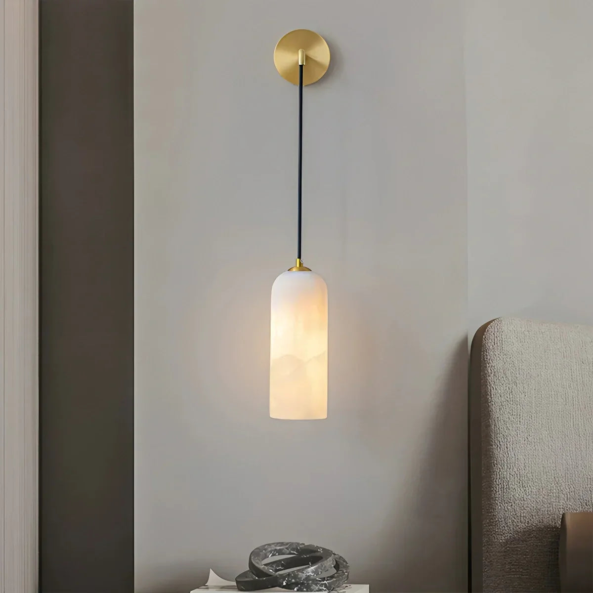 Modern All Copper Spanish Alabaster Pendant Light | Desfino