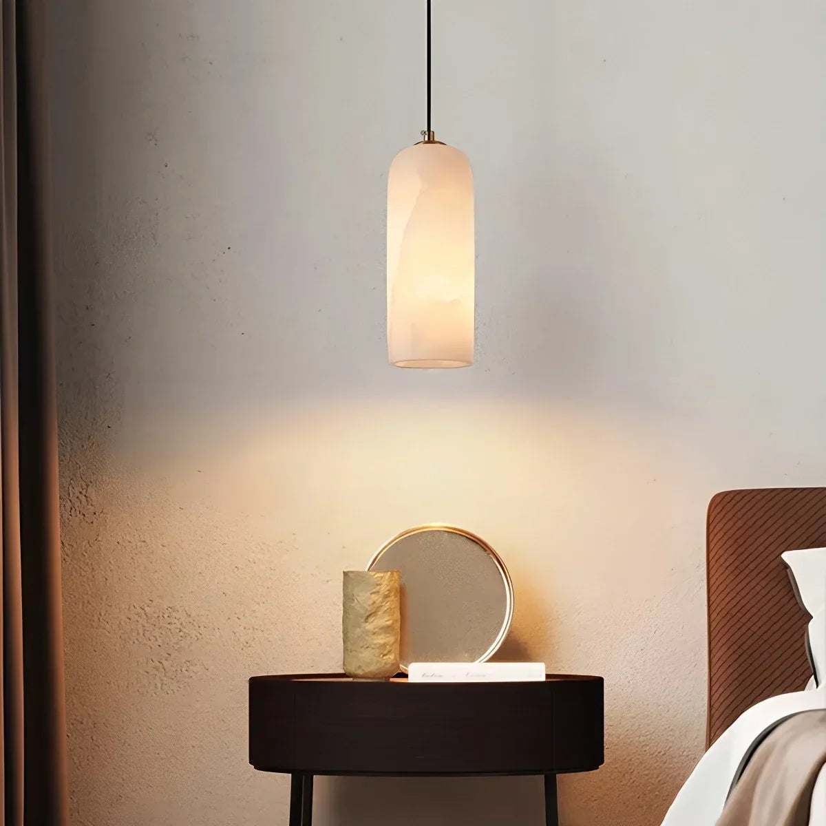 Modern All Copper Spanish Alabaster Pendant Light | Desfino