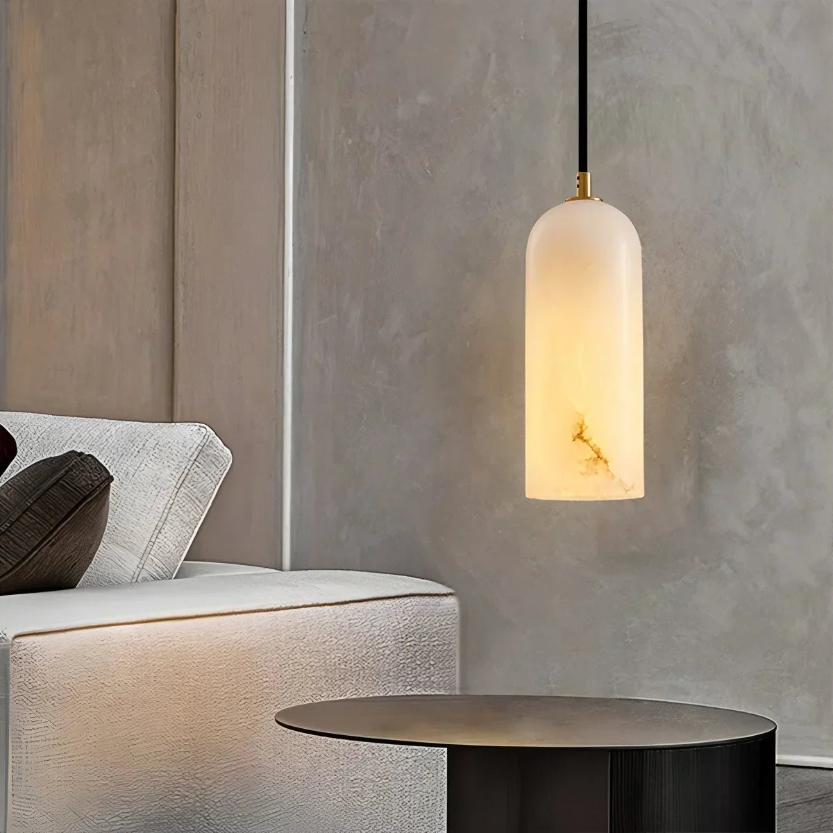 Modern All Copper Spanish Alabaster Pendant Light | Desfino