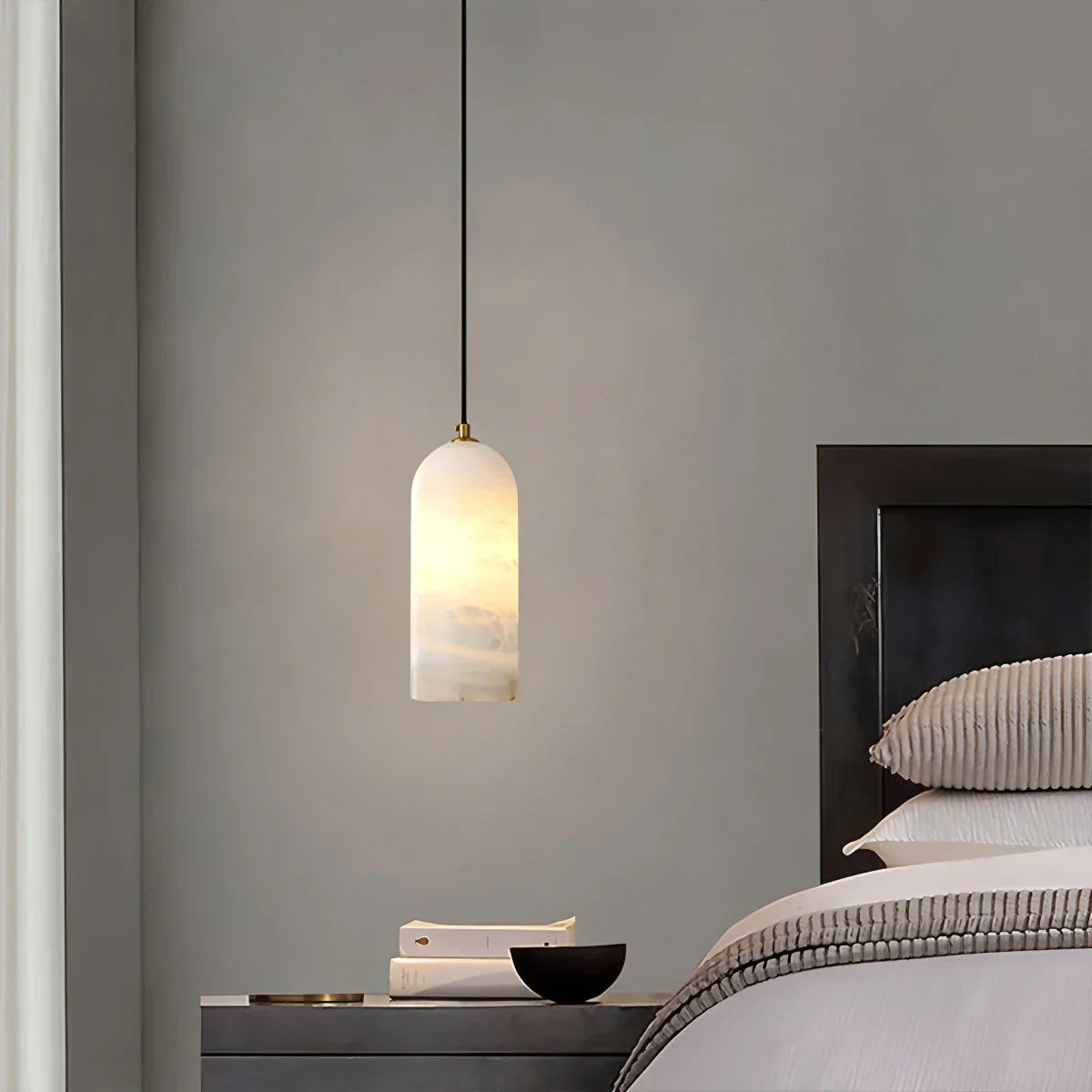 Modern All Copper Spanish Alabaster Pendant Light | Desfino
