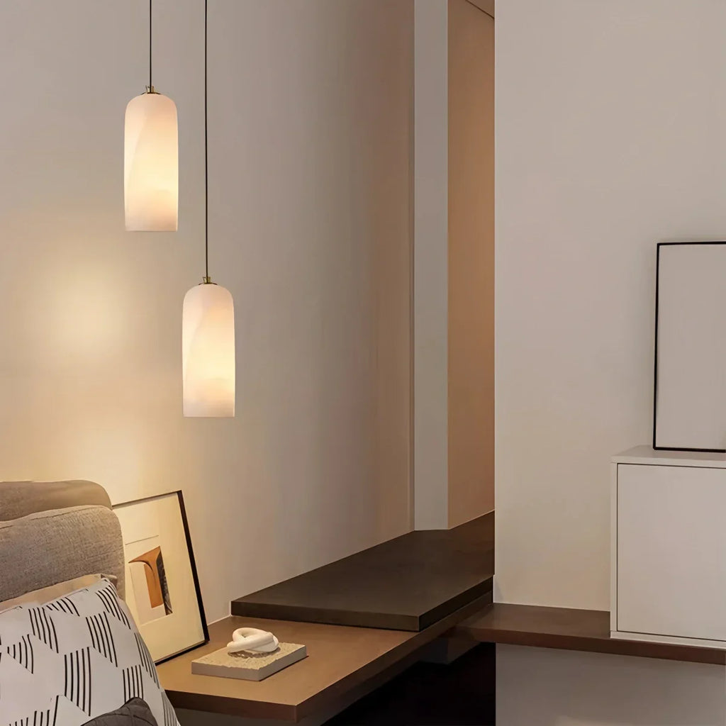 Modern All Copper Spanish Alabaster Pendant Light | Desfino