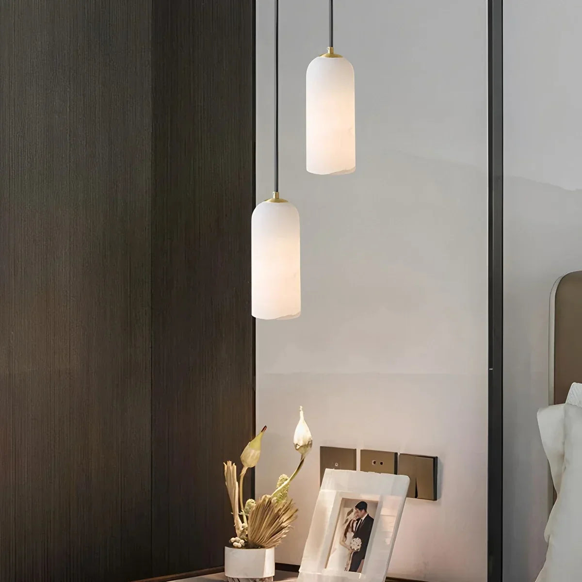 Modern All Copper Spanish Alabaster Pendant Light | Desfino