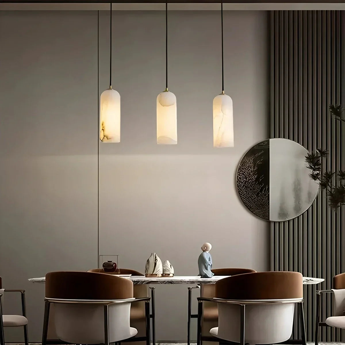 Modern All Copper Spanish Alabaster Pendant Light | Desfino