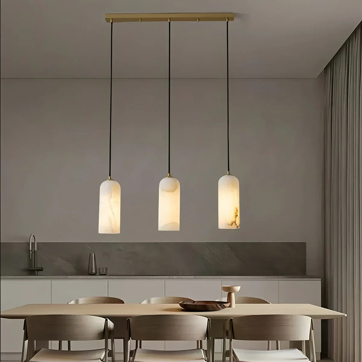 Modern All Copper Spanish Alabaster Pendant Light | Desfino