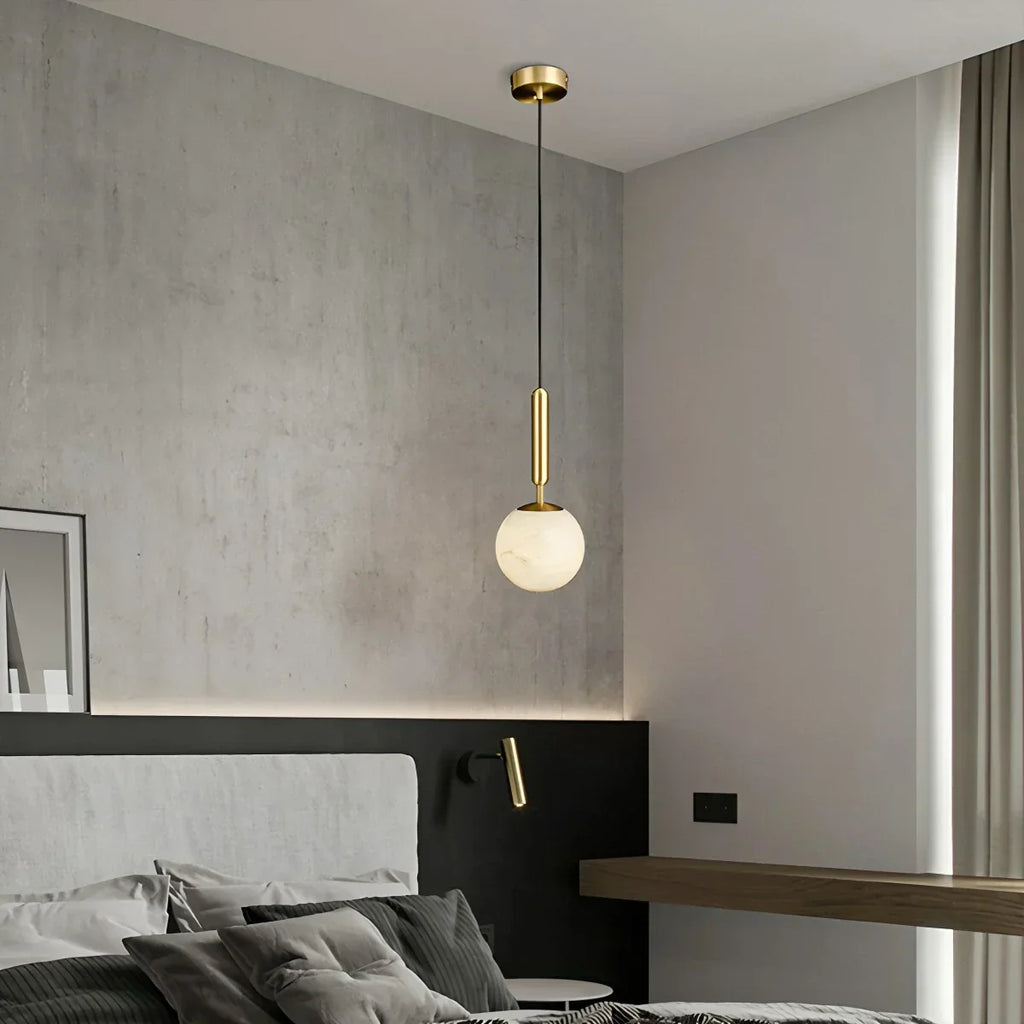 Modern Globe Spanish Alabaster Pendant Light | Desfino