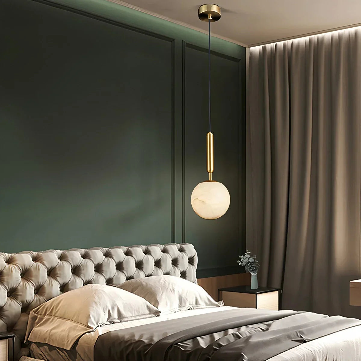 Modern Globe Spanish Alabaster Pendant Light | Desfino