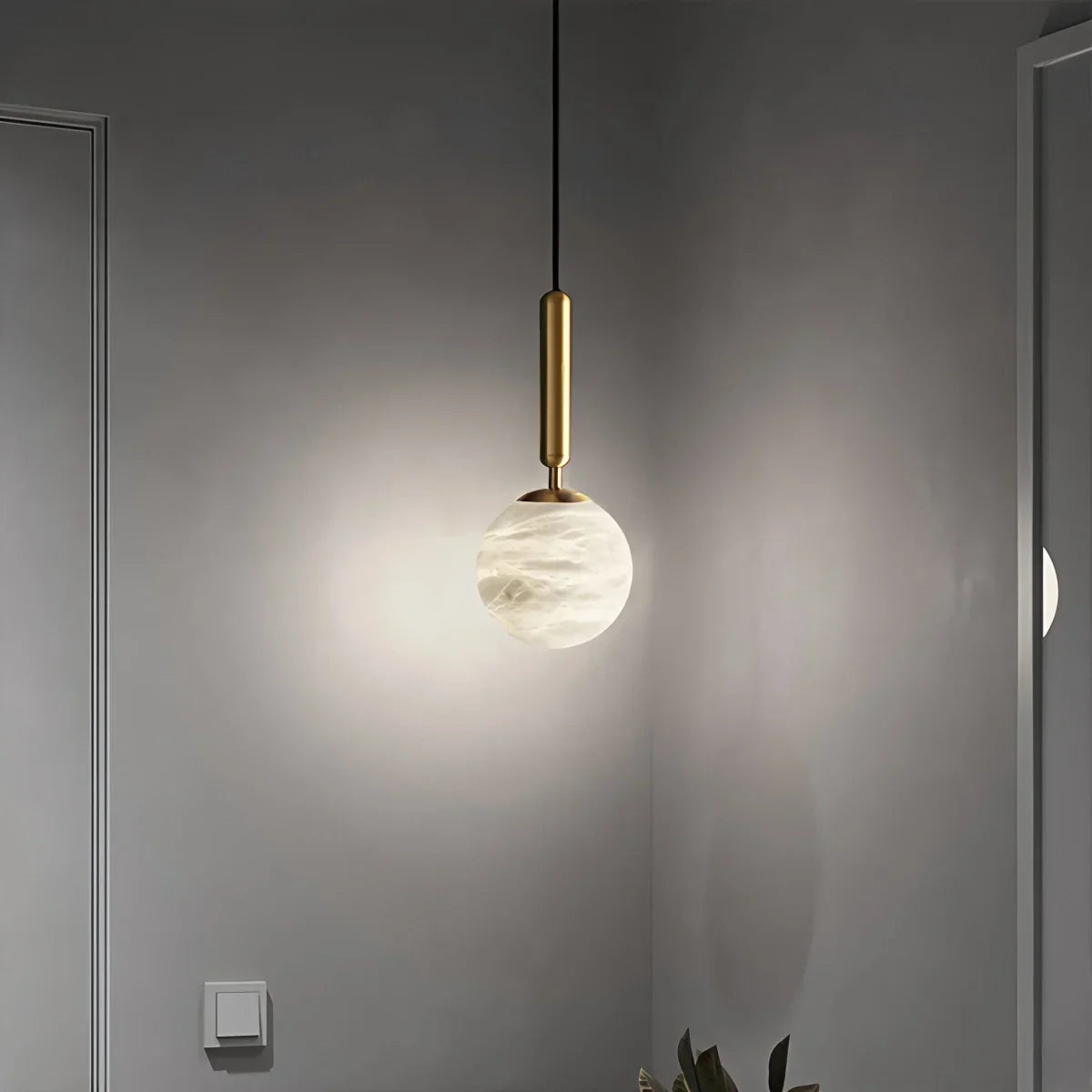 Modern Globe Spanish Alabaster Pendant Light | Desfino
