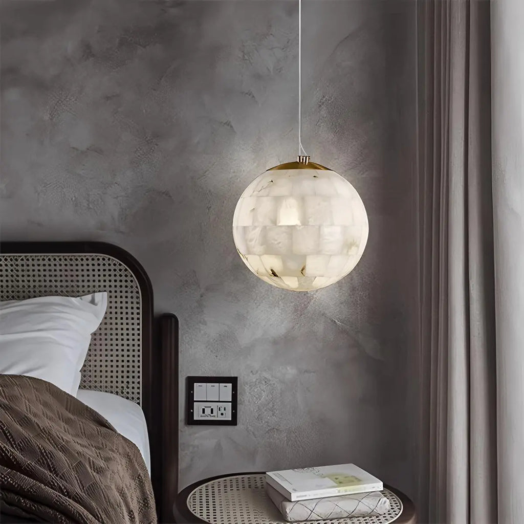 Modern Creative Spliced Ball Spanish Alabaster Pendant Light | Desfino