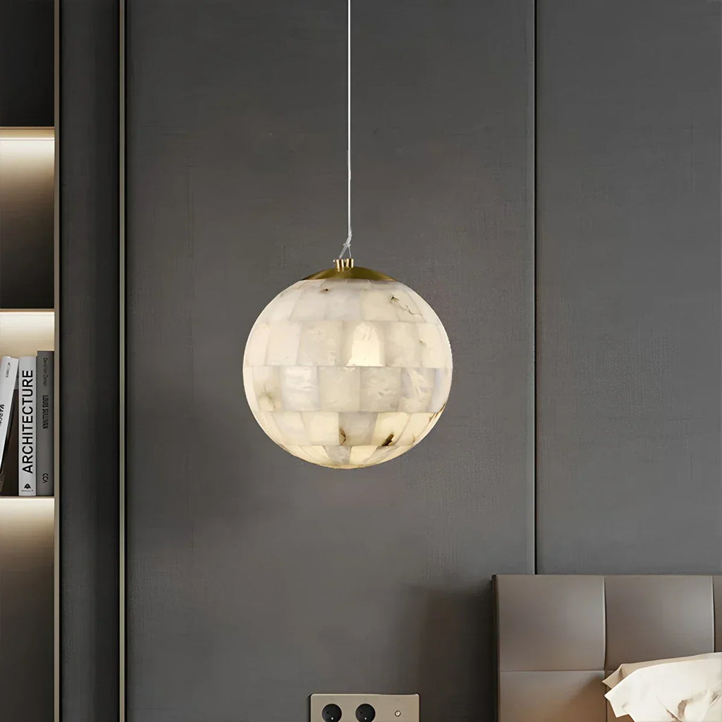 Modern Creative Spliced Ball Spanish Alabaster Pendant Light | Desfino