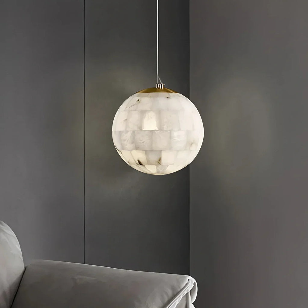 Modern Creative Spliced Ball Spanish Alabaster Pendant Light | Desfino