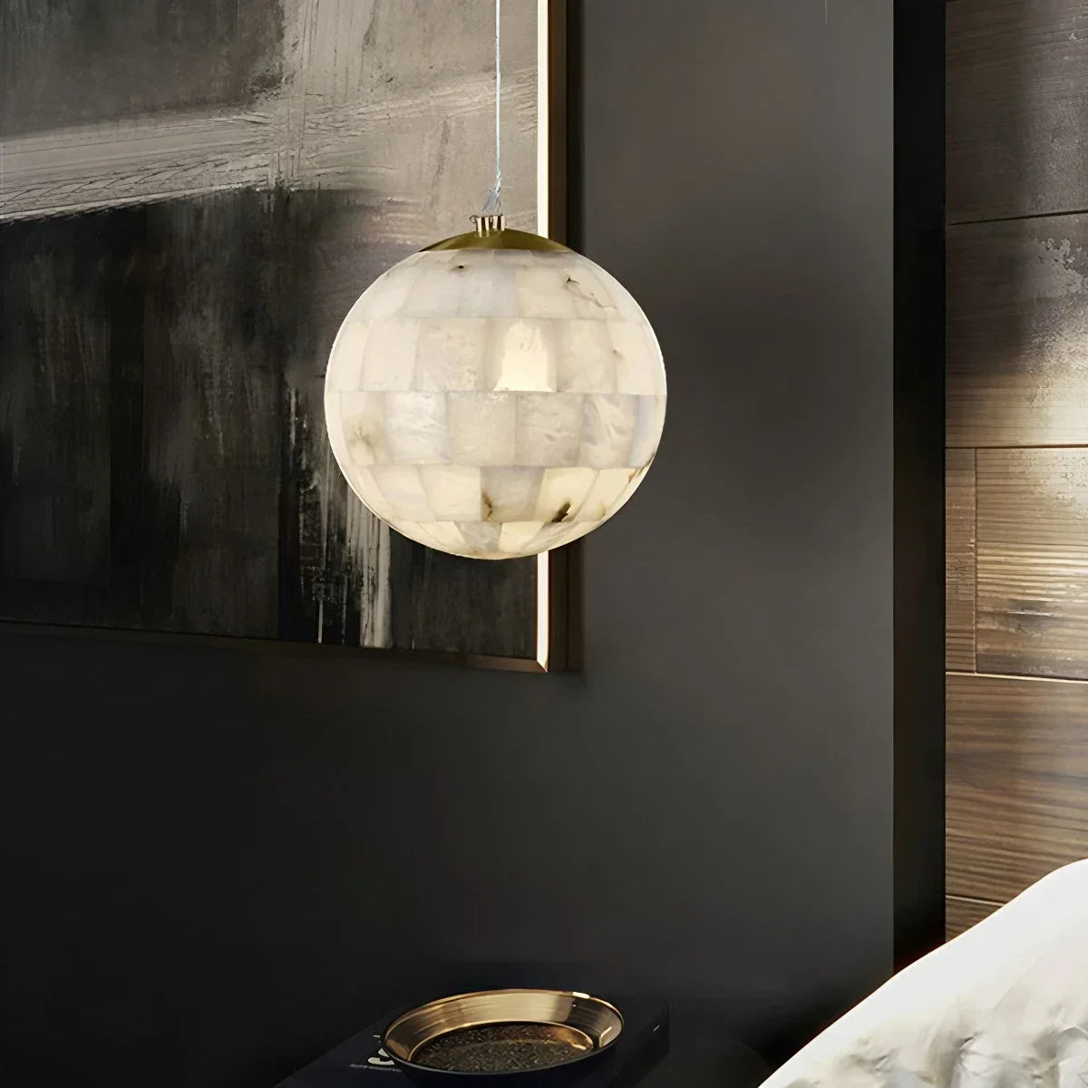 Modern Creative Spliced Ball Spanish Alabaster Pendant Light | Desfino