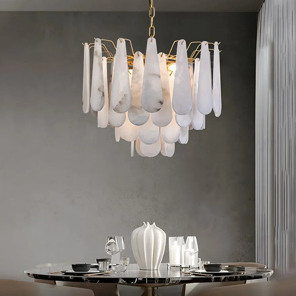 Modern Luxury Multi-layer Spanish Alabaster Chandelier | Desfino