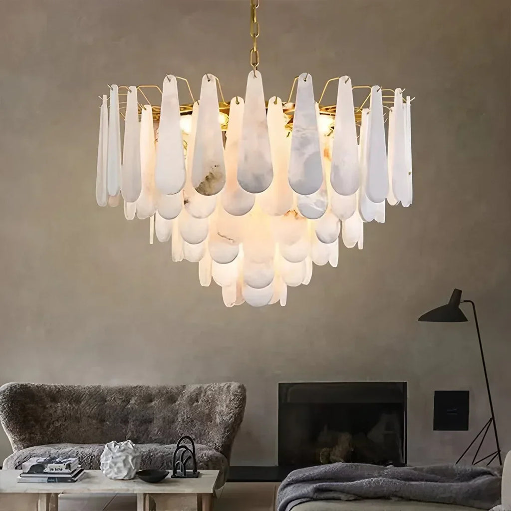Modern Luxury Multi-layer Spanish Alabaster Chandelier | Desfino