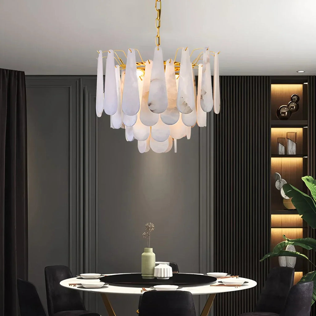 Modern Luxury Multi-layer Spanish Alabaster Chandelier | Desfino
