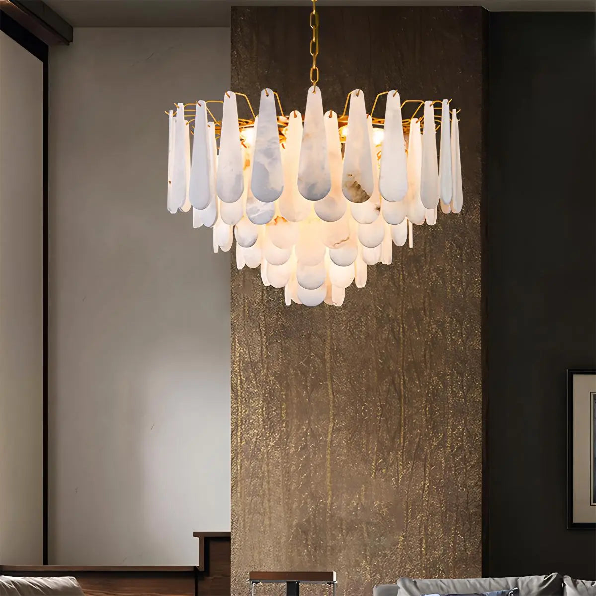 Modern Luxury Multi-layer Spanish Alabaster Chandelier | Desfino