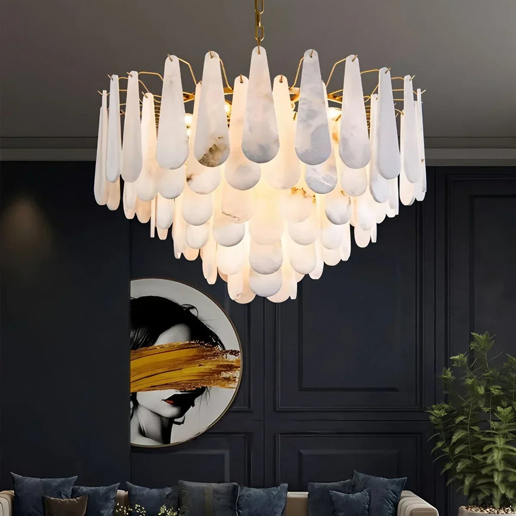 Modern Luxury Multi-layer Spanish Alabaster Chandelier | Desfino