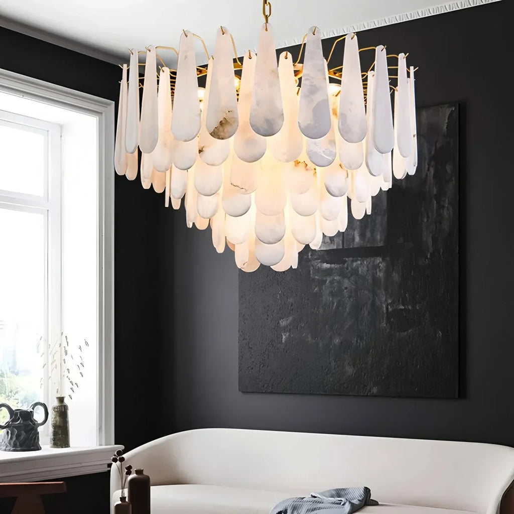 Modern Luxury Multi-layer Spanish Alabaster Chandelier | Desfino