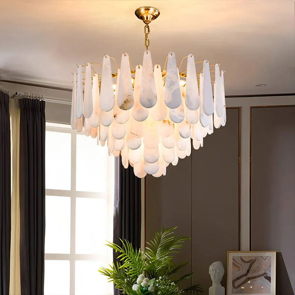 Modern Luxury Multi-layer Spanish Alabaster Chandelier | Desfino