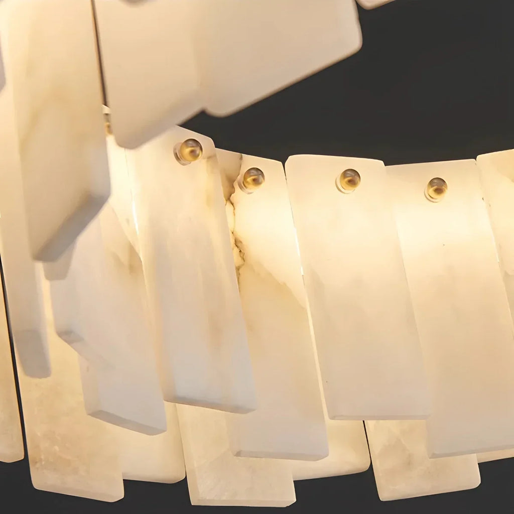 Modern Ring Spanish Alabaster Chandelier for Living Room | Desfino