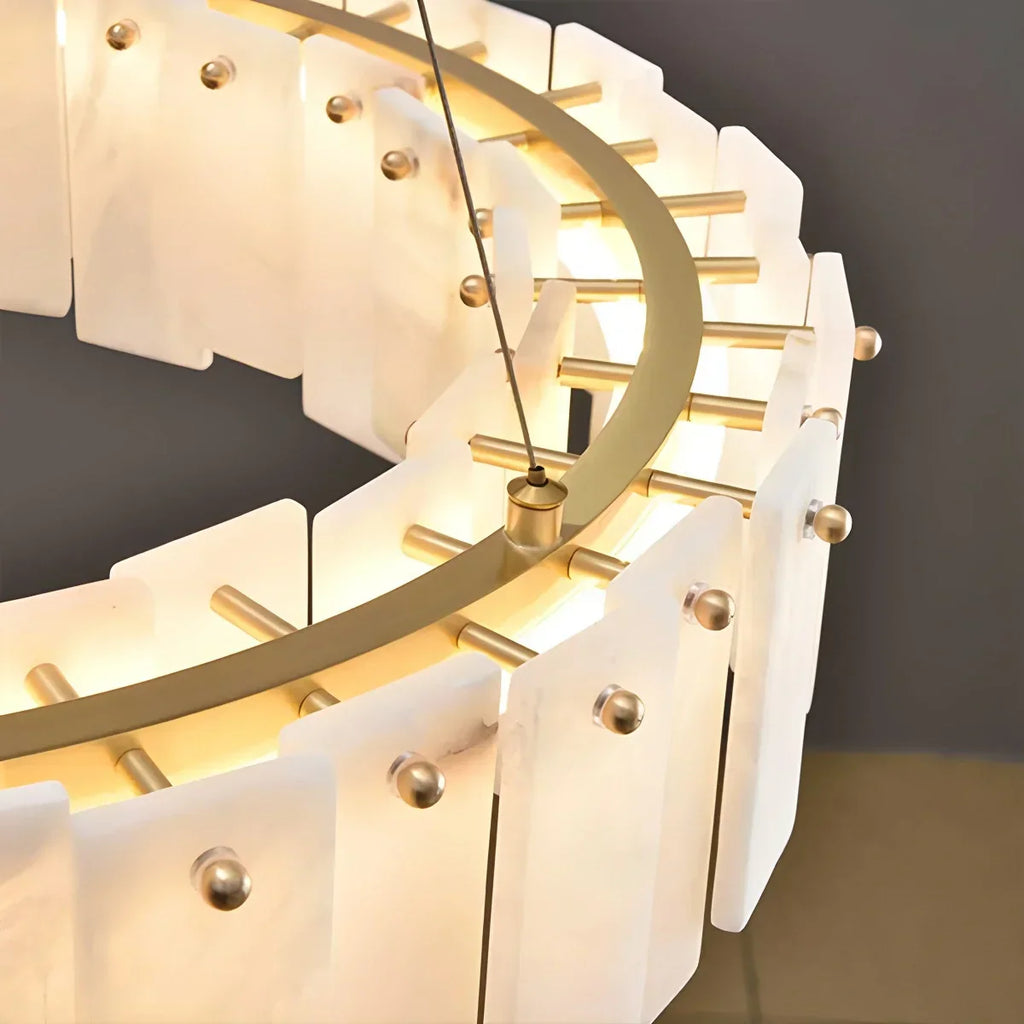 Modern Ring Spanish Alabaster Chandelier for Living Room | Desfino