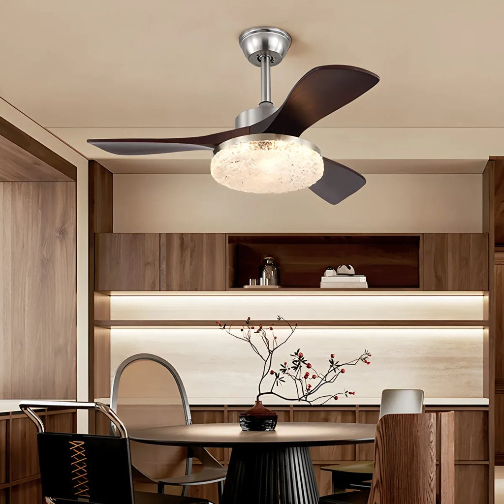 Vintage-Luxus-Deckenventilator mit Holz und Licht | Desfino