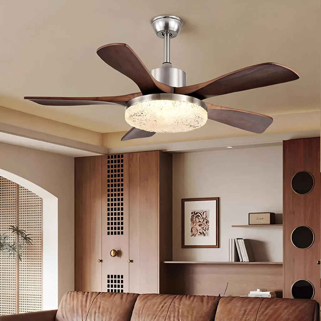 Vintage-Luxus-Deckenventilator mit Holz und Licht | Desfino