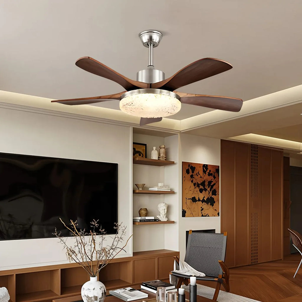 Vintage-Luxus-Deckenventilator mit Holz und Licht | Desfino