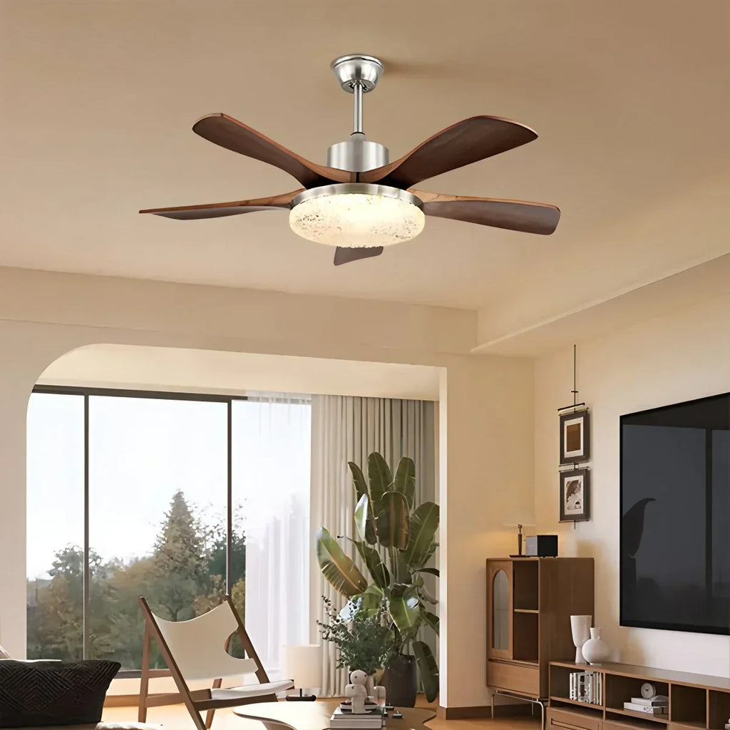 Vintage-Luxus-Deckenventilator mit Holz und Licht | Desfino
