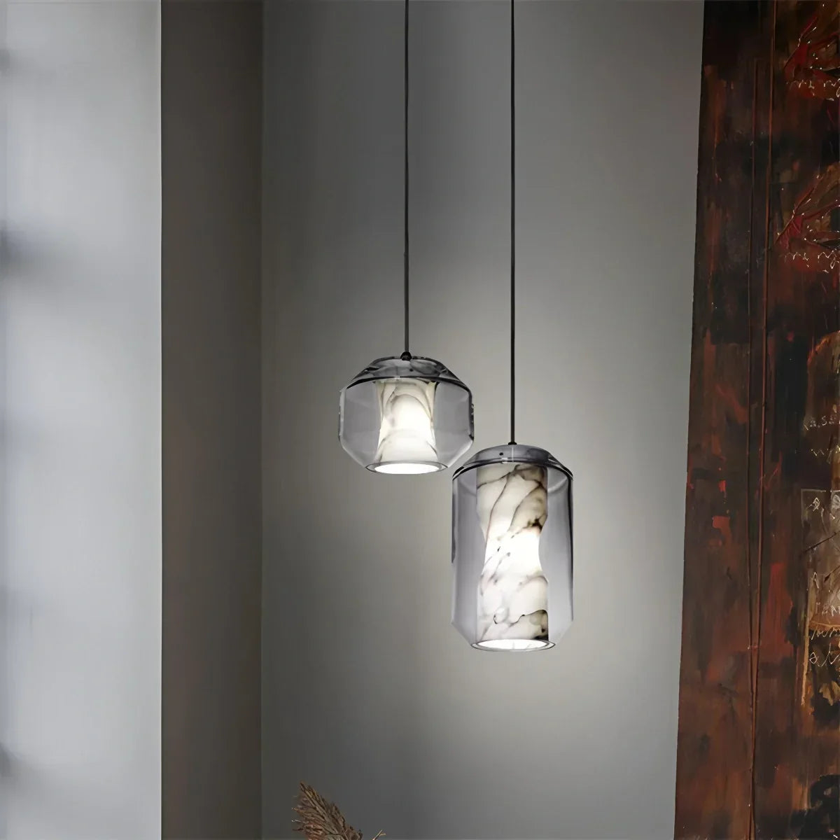Moderne Pendelleuchte aus Alabasterglas für das Schlafzimmer | Desfino