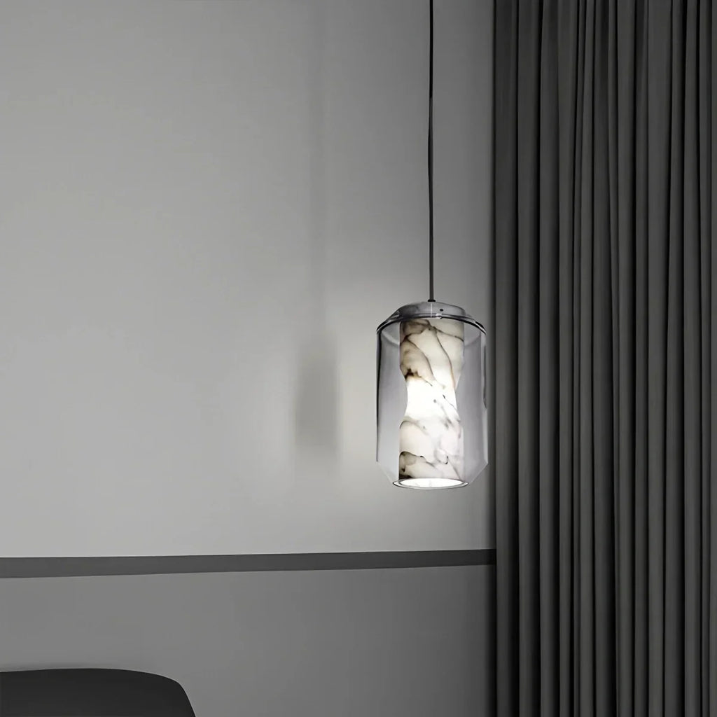 Moderne Pendelleuchte aus Alabasterglas für das Schlafzimmer | Desfino