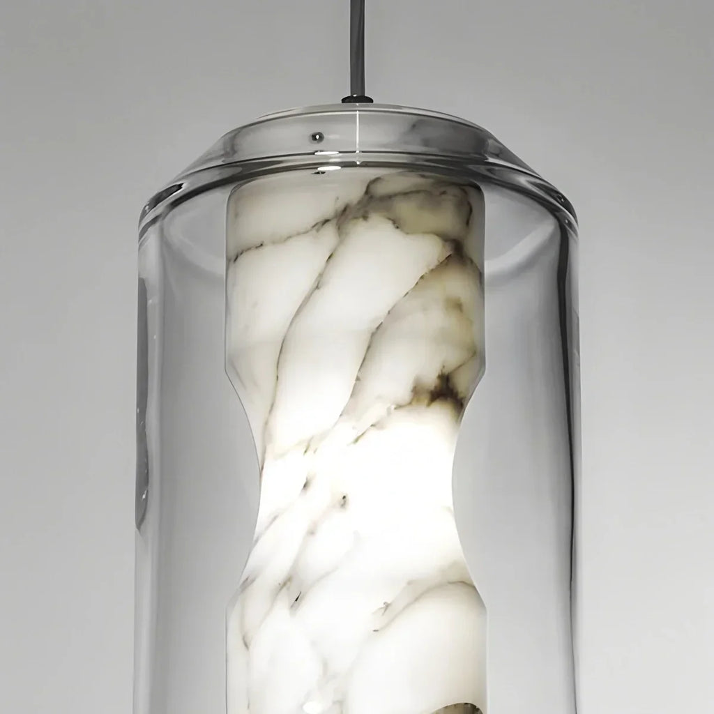 Moderne Pendelleuchte aus Alabasterglas für das Schlafzimmer | Desfino