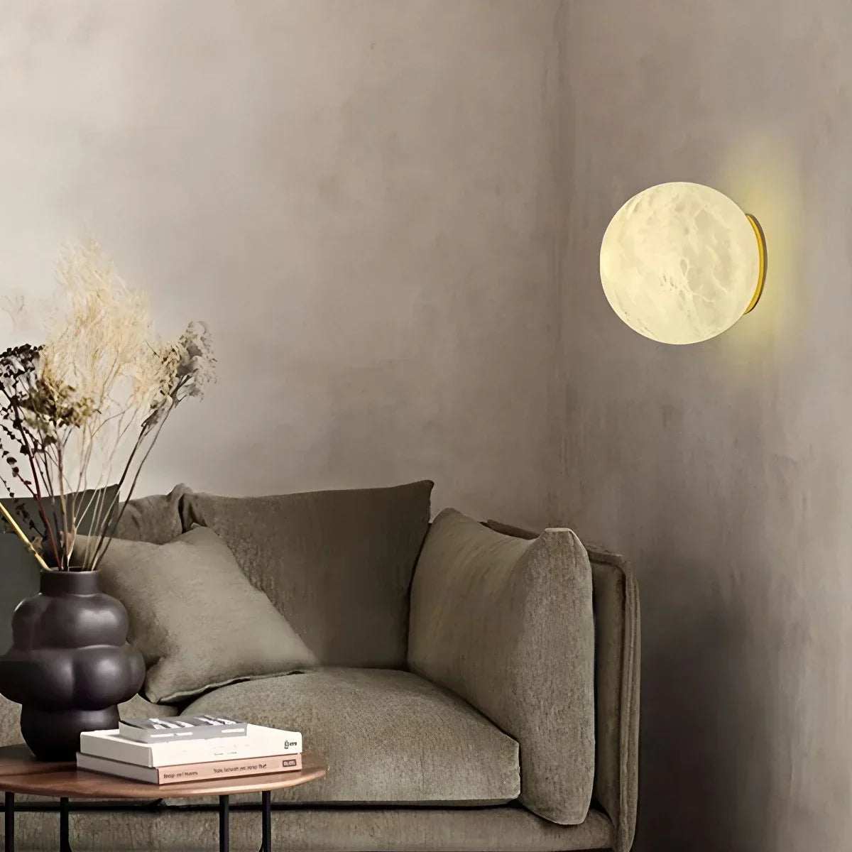 Modern Spherical Spanish Alabaster Wall Sconce | Desfino