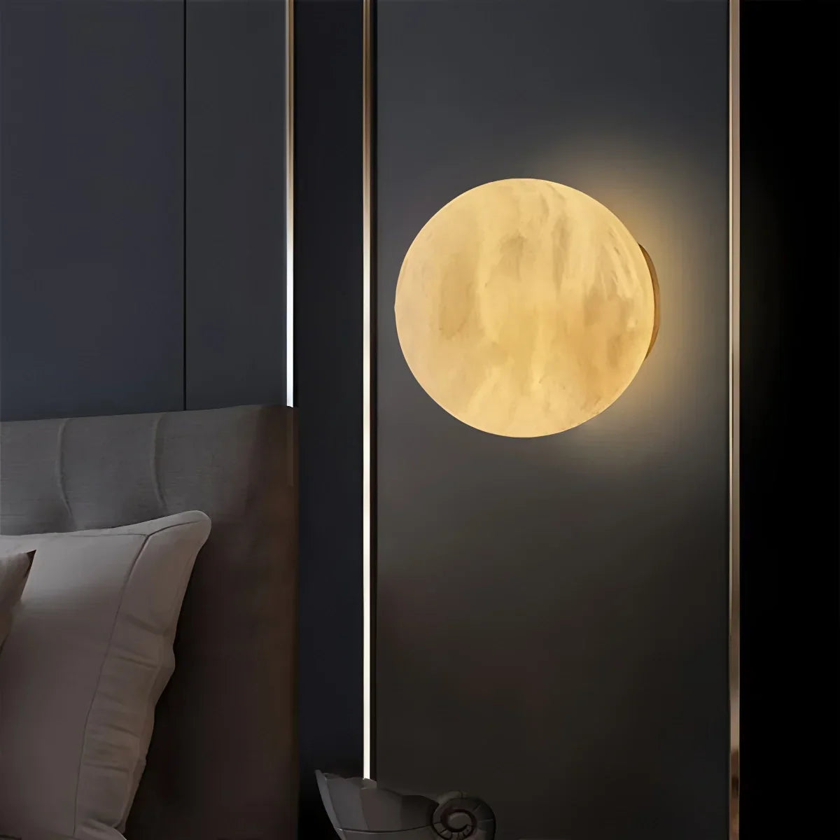 Modern Spherical Spanish Alabaster Wall Sconce | Desfino