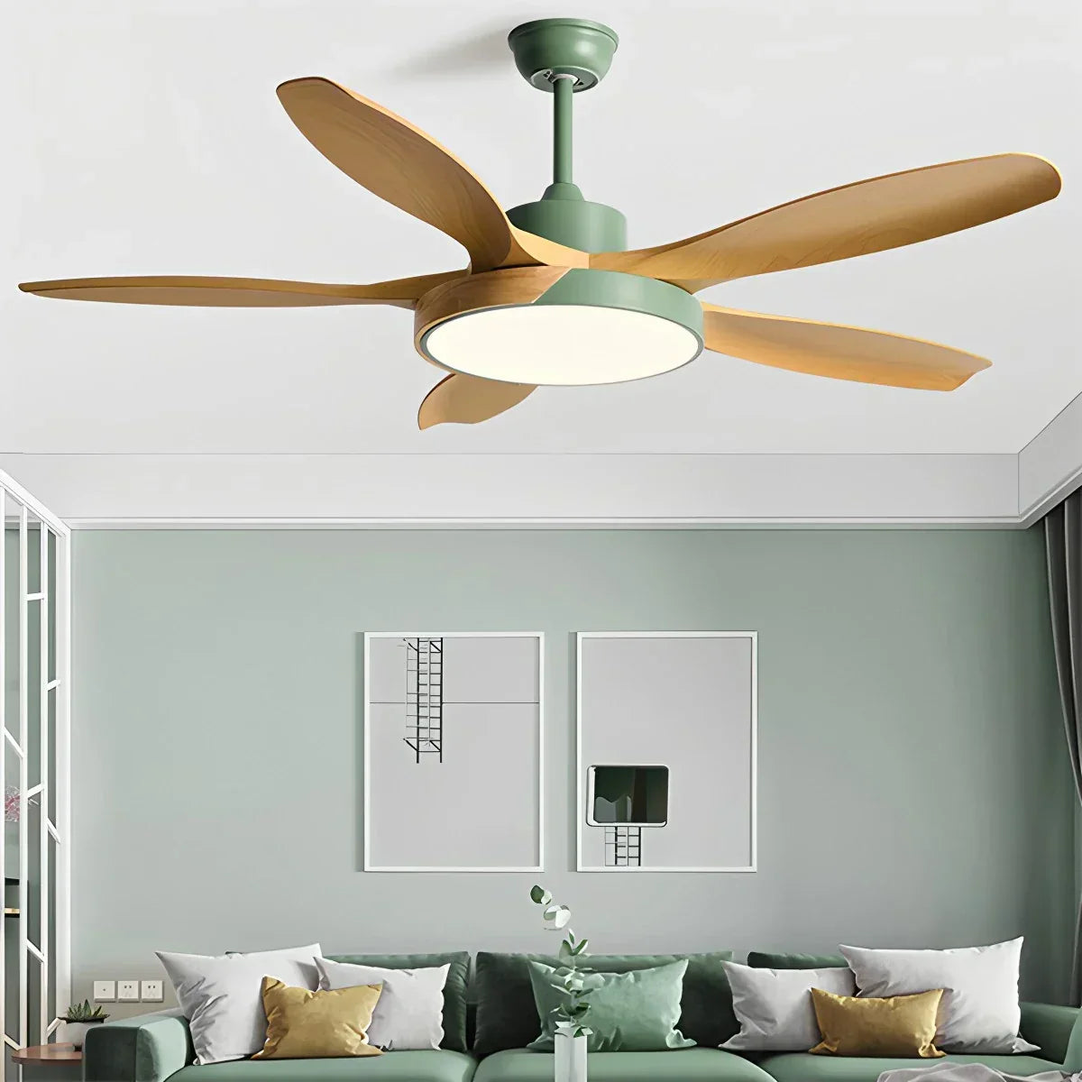 Nordic Living Room Ceiling Fan with Light | Desfino